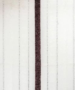 Gabrieli Tablecloths - Minimal Design - Bordeaux And Silver On White