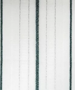 Gabrieli Tablecloths - Minimal Design - Dark Green And Silver On White