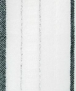 Gabrieli Tablecloths - Minimal Design - Dark Green And Silver On White