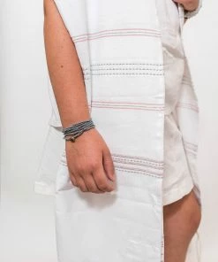 Gabrieli Tallit Elia - Silk Tallit - Pink And Silver On White Gabrieli Tallits