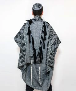 Gabrieli Tallit Gabrieli Tallits Yoel - Wool Tallit - Black And Grays On Gray