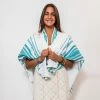 Gabrieli Tallit Samuel - Wool Tallit - Turquoise And Silver