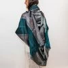 Gabrieli Tallit Elia - Silk Tallit- Turquoise And Silver On Gray