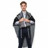 Gabrieli Tallit Elia - Wool Tallit - Black On Gray With Silver