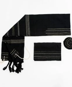 Gabrieli Tallit Elia - Silk Tallit - Gold And Silver On Black Gabrieli Tallits