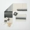 Gabrieli Tallit Ella - Cotton Tallit - Shades Of Gray With Silver On Off-White