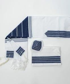 Gabrieli Tallit Gabrieli Tallits Elia - Cotton Tallit - Blue On White