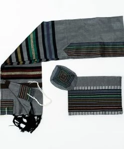 Gabrieli Tallit Gabrieli Tallits Purim - Silk Tallit - Gray Background
