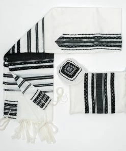 Gabrieli Tallit Samuel - Wool Tallit - Black And Silver