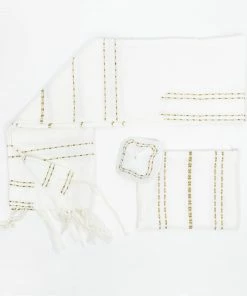 Gabrieli Tallit Perach - Wool Tallit - Gold Stripes