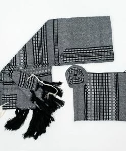 Gabrieli Tallit Gabrieli Tallits Yoel - Wool Tallit - Black And Grays On Gray