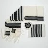 Gabrieli Tallit David - Wool Tallit - Wide Black Stripes Gabrieli Tallits