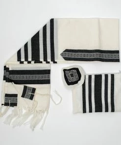 Gabrieli Tallit David - Wool Tallit - Wide Black Stripes Gabrieli Tallits