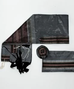 Gabrieli Tallit Elia - Silk Tallit- Pink With Gold On Gray Gabrieli Tallits