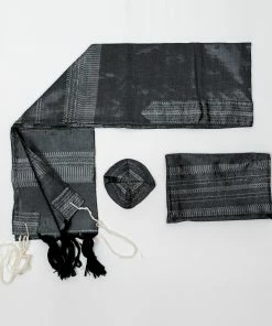 Gabrieli Tallit Gabrieli Tallits Elia - Silk Tallit - Silver On Gray