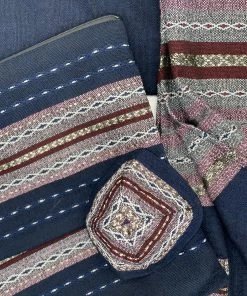 Gabrieli Tallit Gabrieli Premium - Wool Tallit - Lilac Purple, White, Bordeaux And Gold On Dark Blue Gabrieli Tallits