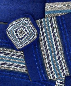 Gabrieli Tallit Gabrieli Tallits Gabrieli Premium - Wool Tallit - Shades Of Blue With Silver On Blue