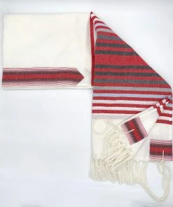 Gabrieli Tallit Ron - Wool Tallit - Red And Black Stripes Gabrieli Tallits